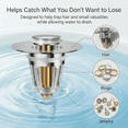 thumbnail image 3 of CNDRLEF 2-Pack Universal Bathroom Sink Stopper with Hair Catcher, Pop-up Drain Plug for 1.1–1.5 inch Bathroom Sink & Bathtub Drains, Anti-Clog Lavatory Sink Plug Replacement, Anti-Leak Drain Stopper, 3 of 9
