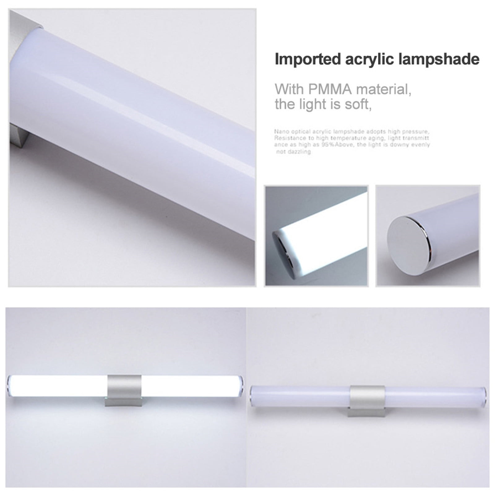 Led Bathroom Vanity Light, 12W/16W Bathroom Vanity Lighting Fixture Wall Lamp Make-Up Mirror Front Light, 40Cm 16W White Light, Bd71 Modern Led Vanity Mirror Light For Bathroom
