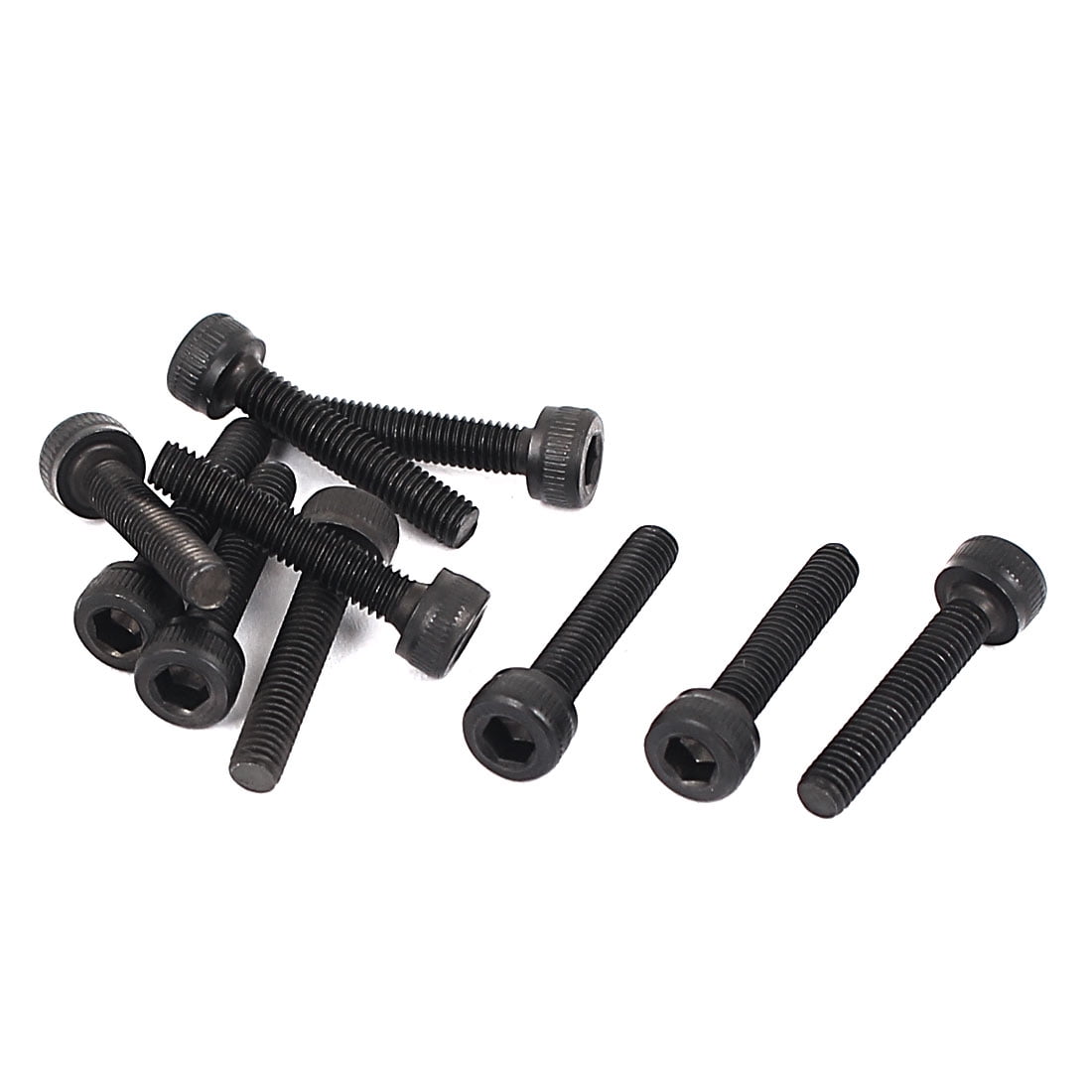 10 Pcs M6 X 50mm 12.9 Alloy Steel Hex Socket Cap Screws - High Strength Black Bolts For Industrial Use