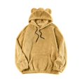 thumbnail image 6 of Yokua Men's Bear Ear Hoodies Drawstring Long Sleeve Fleece Sweatshirt Fuzzy Pullover Tops, 6 of 8