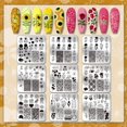 thumbnail image 3 of Juego de 9 placas para estampar uñas con temática floral: girasoles, rosas, tulipanes y ramos. Incluye estampador y raspador., 3 of 7