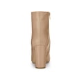 thumbnail image 4 of Unique Bargains Women's Pointed Toe Zip Chunky Heels Ankle Boots Nude (Size 9), 4 of 7