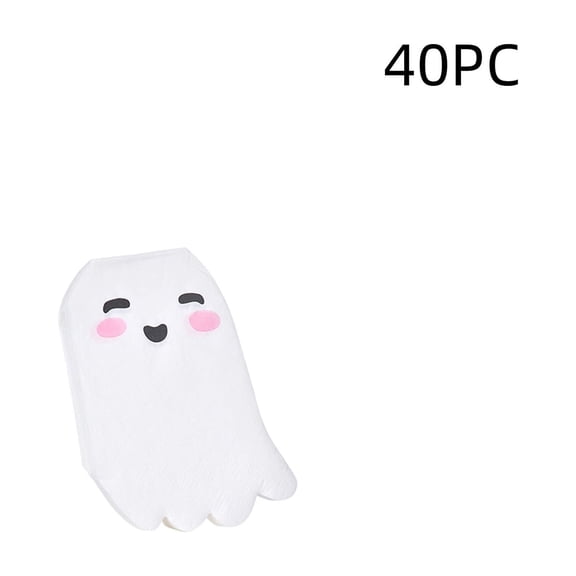 A Halloween Ghost Printed Disposable Paper Napkins, 40 Count For Party Tabletop Decor