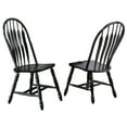 thumbnail image 4 of Extendable Dining Set - 66" Oval Table with 4 Chairs - Black Cherry Wood Pedestal Dining Room Set, 4 of 7