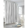 thumbnail image 3 of Black Shower Curtain Set, Waterproof Shower Curtains for Bathroom, Abstract Lines Gradient Minimalist Modern Texture Washable Fabric Cloth Bath Curtain for Bathtub Decoration with Hooks 60x72 Inches, 3 of 6