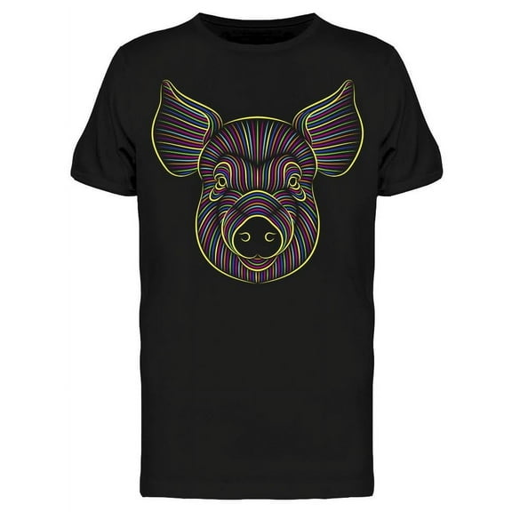 Smartprints Mens Graphic Tee - Psychedelic Pig - Regular Fit 100% Cotton