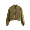 thumbnail image 4 of xiaxaixu Women Baseball Jacket, Long Sleeve Button Closure Solid Varsity Jacket with Pockets Fall Clothes, 4 of 4