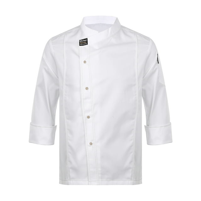 Linjinx Chef Coat For Men Chef Jacket Hotel Canteen Chef Shirts Restaurant Kitchen Work Clothes White#0011 XL