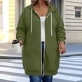 thumbnail image 2 of Womens Plus Size Hoodies Long Tunic Loose Fit Zip Up Sweatshirt Drawstring Casual Oversized Comfy Fall Coat with Pockets, 2 of 7