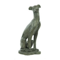 Solid Rock Stoneworks Large Whippet Concrete Statue, 37" Tall, Slate Color