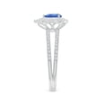 thumbnail image 3 of ANGARA Natural Split Shank Pear Tanzanite and Diamond Double Halo Ring in 14K White Gold for Women (Size-6x4mm) | December Birthstone, Anniversary, Jewelry Gift for Women | Natural Tanzanite Ring, 3 of 8