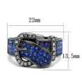 thumbnail image 2 of Luxe Jewelry Designs Light Black Ion Plated Stainless Steel Women's Ring with Multi Color Crystals -, 2 of 4