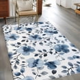thumbnail image 3 of Blue Flowers Washable Area Rugs 4'x6', Retro Spring Watercolor Floral Leaves Low Pile Throw Living Room Rug Non-Slip Sturdy Edge Binding Carpet for Indoor Entryway Bedside Kitchen, 3 of 9