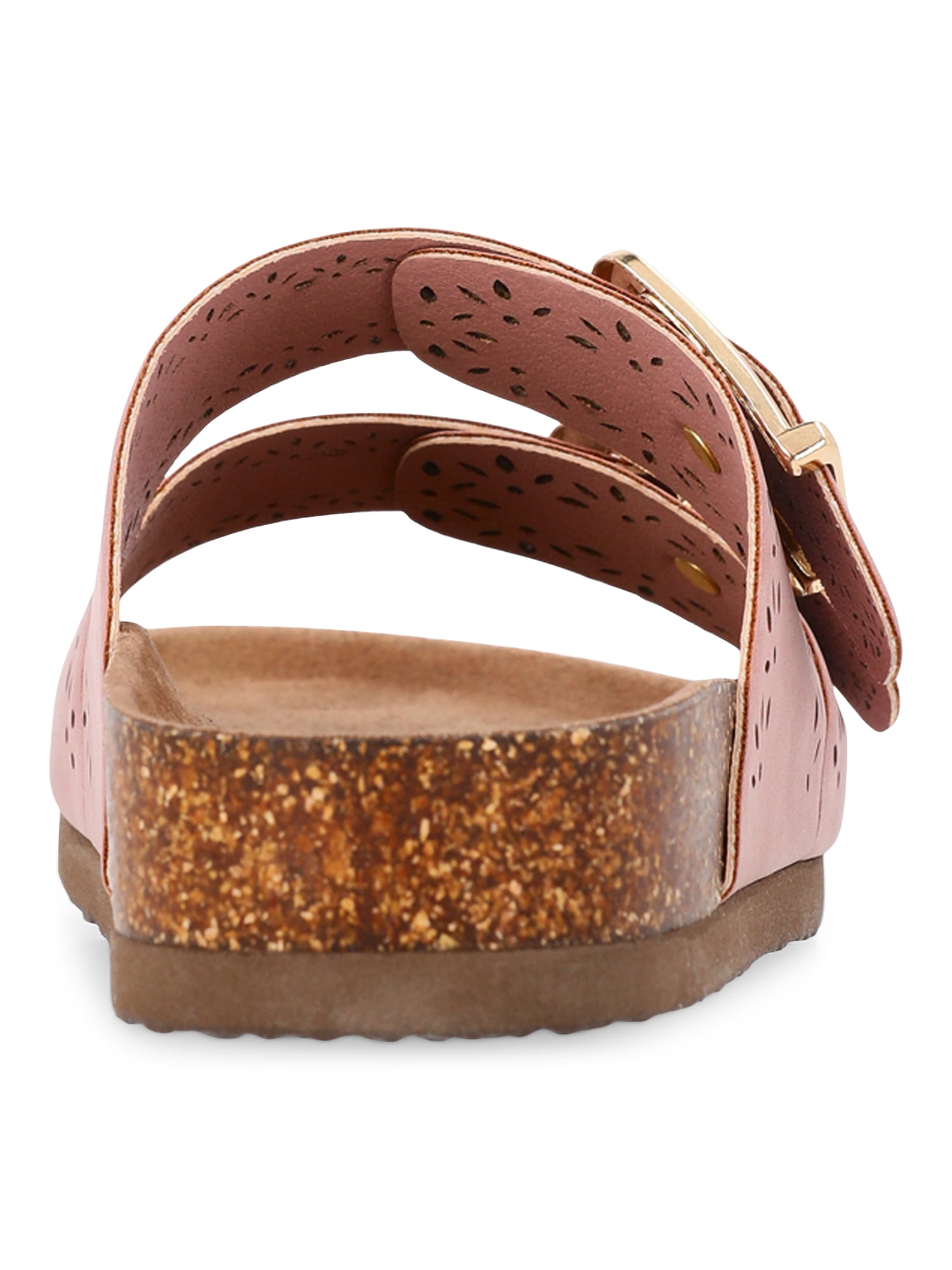 Time and Tru Women's Footbed Slide Sandals, Wide Width Available