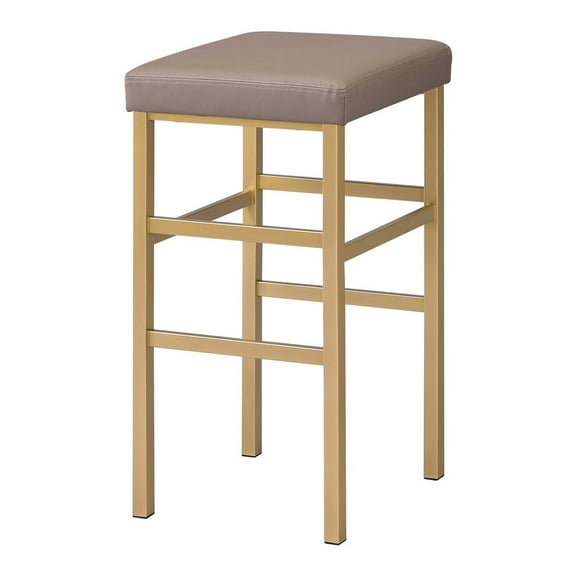 OSP Home Furnishings 30" Gold Backless Stool in Camel