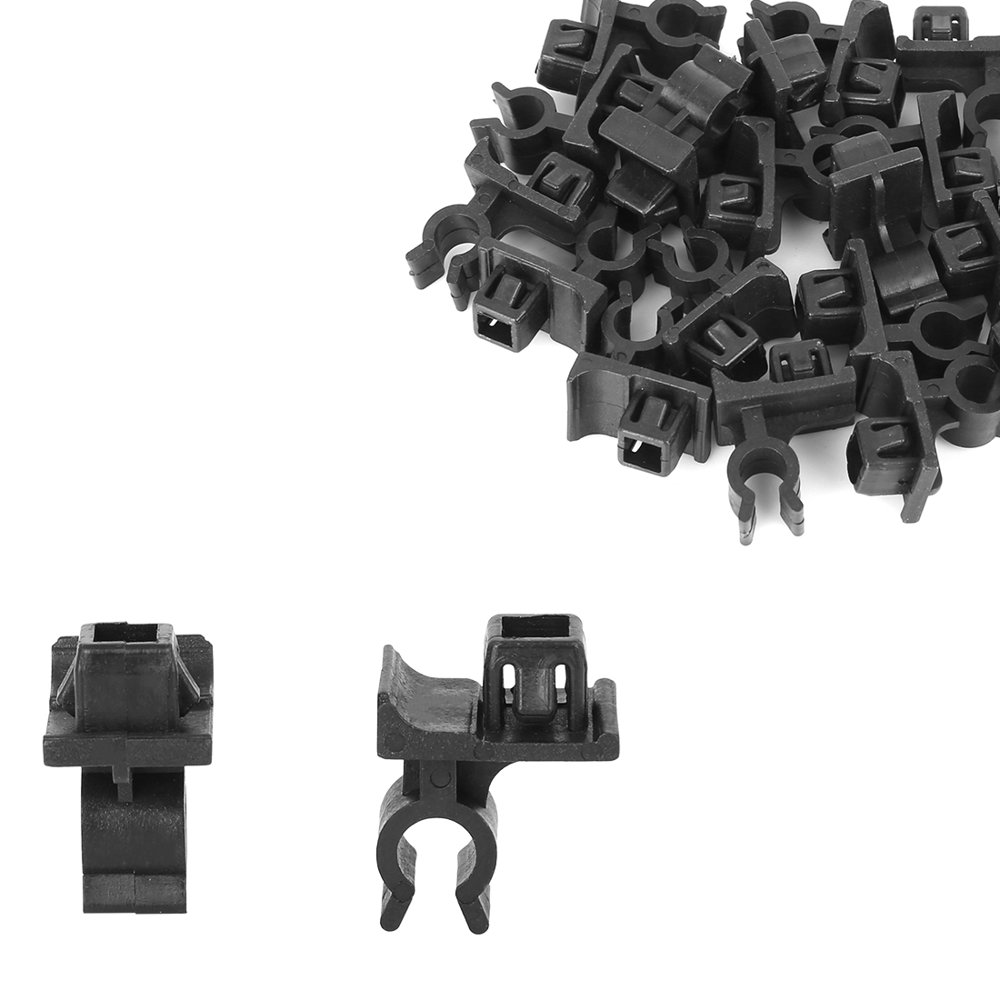Car Hood Prop Rod Clip Retainer 20pcs 22.6x29.5mm Universal Black