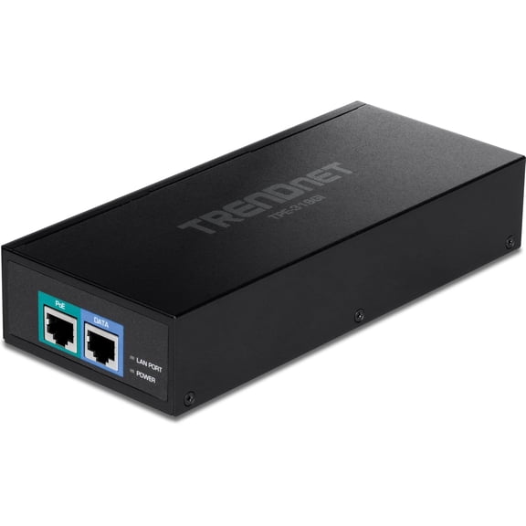 TRENDnet TPE-319GI 10G PoE Injector, Converts Non-PoE Port to PoE   with Metal Housing, Black