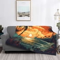 thumbnail image 5 of KLL Tropical Sunset Paradise Print Fleece Throw Blanket, Horizontal Fleece Bedding Cute Soft Blankets Comfy Fleece Flannel Plush Home Decor for Couch & Bed -40"x30", 5 of 9