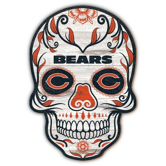 Chicago Bears 12'' Sugar Skull Sign