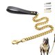 thumbnail image 3 of Cadena de acero inoxidable de lujo para cachorros, Collar de entrenamiento para perros medianos y grandes, Pitbull, plomo dorado y plateado, 19mm, 2/3/4 pies, 3 of 4