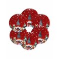 thumbnail image 4 of 13 Inch Round Placemats Set of 6, Red Christmas Non Slip Heat Insulation PP Table Mats, Xmas Gnomes Cat Pine Tree Winter Snowflake Washable Place Mats for Kitchen Dining Party Table Decor, 4 of 4