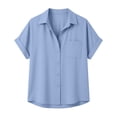 thumbnail image 5 of asjyhkr Shirts for Women Button Down Short Sleeve Quick Drying Office Commute Work Wear Shirts, 5 of 9
