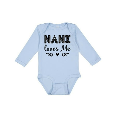 

Inktastic Nani Loves Me Baby Clothes Gift Baby Girl Long Sleeve Bodysuit