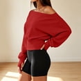 thumbnail image 7 of cocolona Off Shoulder Cropped Sweatshirts for Women Solid Color Long Sleeve Casual Shirts Sporty Trendy Fall Outfits, 7 of 7