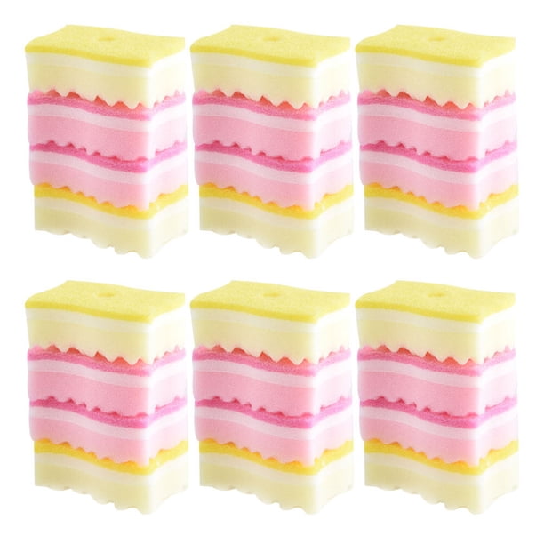 Paños de esponja de 24 piezas con forma de paño de esponja toallitas de absorción de agua Esponja plumero Esponja de limpieza de cocina (patrón aleatorio)