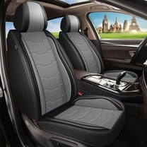 LAONNVIR Car Seat Cover 2 Front Seat Fit for Toyota Camry 2018-2024 Leather Vehicle Cushions Cover Seat Protector Automotive Seat Covers Waterproof Compatible Airbag (Black&Grey)