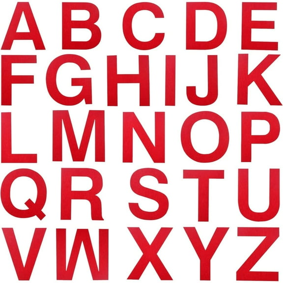 52 Pieces Felt Letter Stickers Self-Adhesive Foam Alphabet Soft Felt Cloth Initial Letters A-Z Stickers for DIY Scrapbooking Art Crafts Projects Party Decoration, Red
