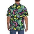 thumbnail image 3 of Fotbe Watercolor Cactuses Camisa Estampada de Manga Corta para Hombre, Casual de Verano, Estilo Playero, Sin Arrugas-4X-Large, 3 of 5