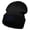 Black, variant on Back Off Phrase Embroidered 12 Inch Long Knitted Beanie - Red OSFM