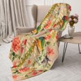 thumbnail image 3 of Rateoe Vintage Bird Pattern Flannel Throw Blanket, Ultra-soft Blanket for Bed, Couch, Car, Hypoallergenic Anti-pilling blanket-40"x30"(Vertical), 3 of 6