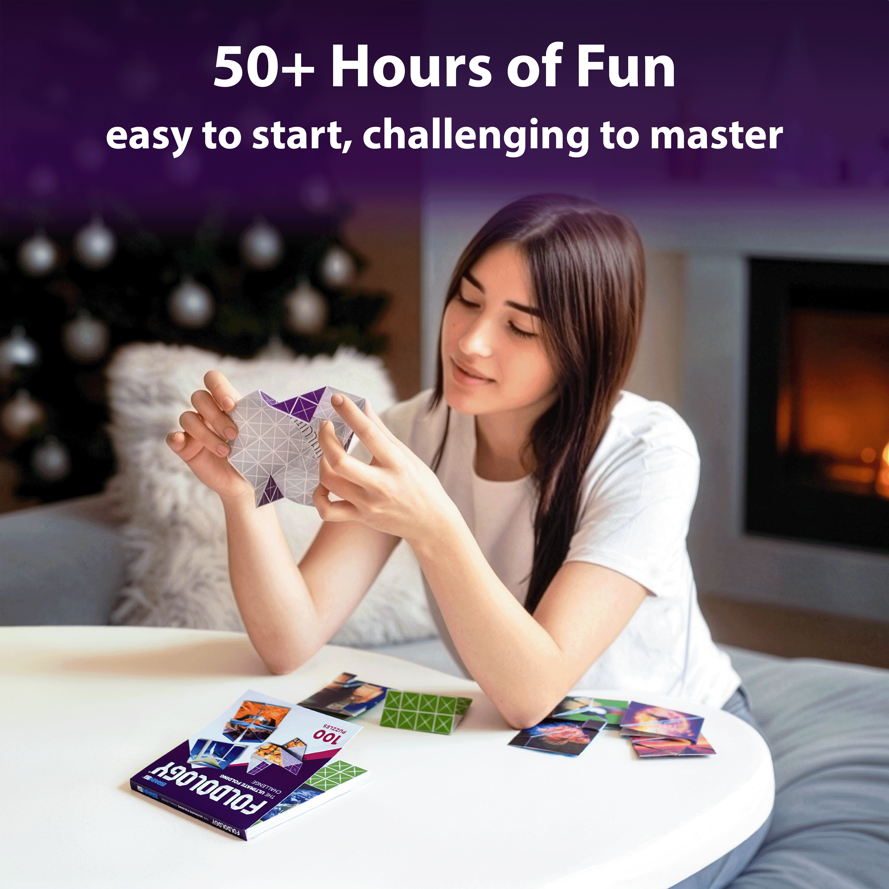 FOLDOLOGY 1&2 Combo Pack - Origami Puzzle Game. Brain Teasers for Tweens, Teens & Adults. 200 Challenges, for Ages 10+