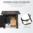 thumbnail image 4 of 30 Inch Outdoor Gas Fire Pit Table, 50000 BTU Wicker Auto Ignition Propane Fire Table with Lid, Lava Rocks and Cover, CSA Certification for Patio, 4 of 7