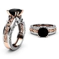 thumbnail image 2 of Anillo HUOGUO Fashion para mujer con separación de colores en oro rosa, 2 of 5