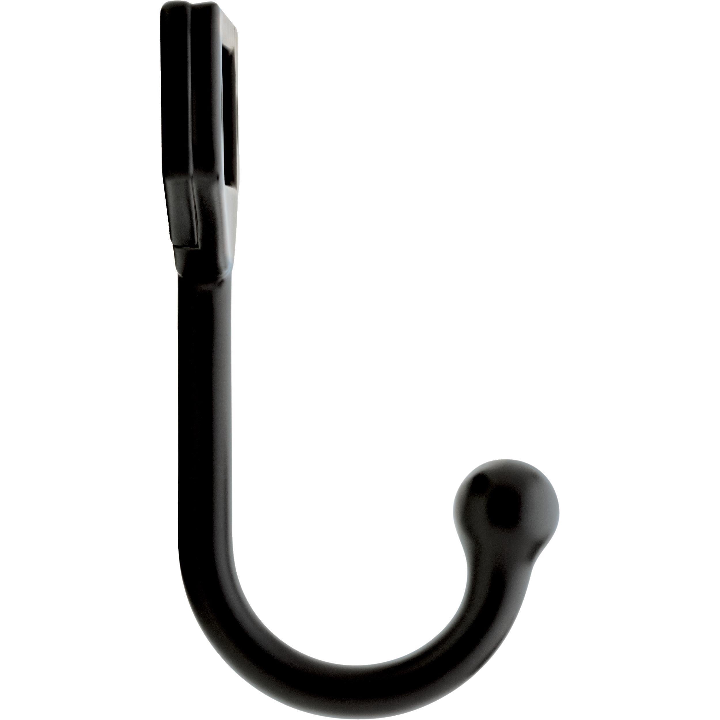 Mainstays 3 in. (76 mm) Single Prong Wall Hook in Matte Black