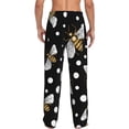 thumbnail image 3 of Daiia Men'S Honey Bees At Night Pants,Bottoms Sleep Lounge,Pajama Pants,Pj Bottoms Drawstring And Pockets-X-Large, 3 of 9