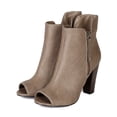thumbnail image 5 of Breckelles BE93 Women Leatherette Side Zipper Peep Toe Ankle Bootie, 5 of 5