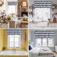 thumbnail image 5 of Gray and Valance Curtain Dark Blue Stripes Minimalist Modern Geometric Window Valances Rod Pocket Short Curtains Window Treatments for Kitchen Bedroom Bathroom Laundry 54" x 18", 5 of 9