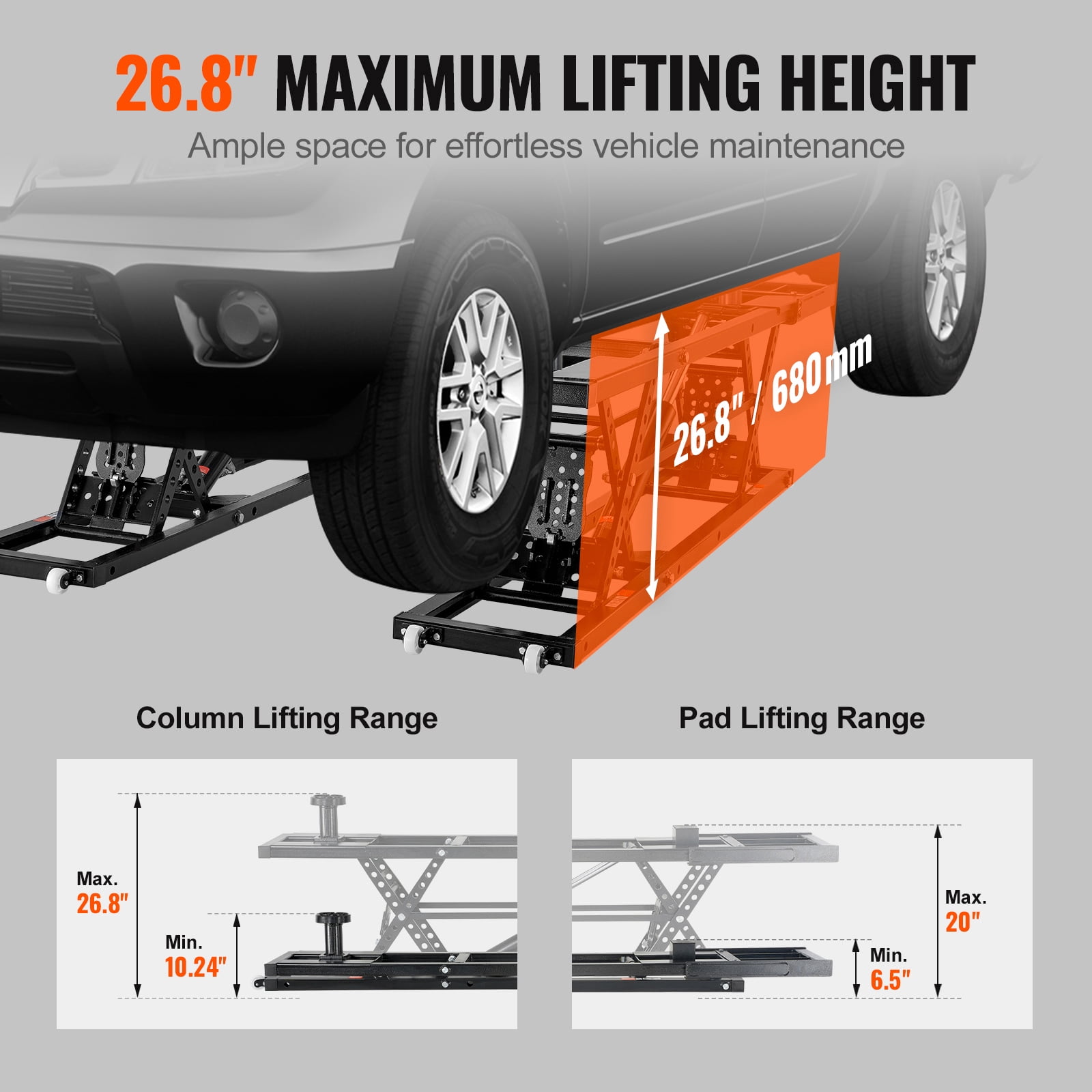 VEVOR Portable Car Lift 7000 LBS Automatic Car Lift System Jack for Home Garage