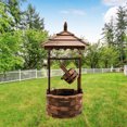 thumbnail image 2 of Gymax Rustic Wishing Well Fountain Outdoor Patio Wooden Water Fountain w/ Electric Pump, 2 of 9