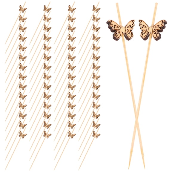 OFFIGAM Crafting Sticks Fruit Skewers Beige 100 Pieces for Food Presentation and Craft Projects, Wooden Skewers for Cooking