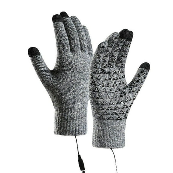 Heated Touchscreen Winter Gloves USB Rechargeable for Cold Weather,Thermal Warm Gloves for Men Women with Upgraded Heating,for Outdoor Skiing&Winter Activities,Soft Knit Lining Gloves