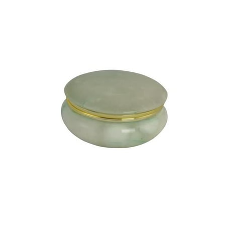 Three Star Import & Export AB170 4 in. Green Alabaster Trinket Box