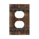 thumbnail image 1 of Cubierta de salida dúplex para puerta de granero de madera marrón rústica, placa de pared única, cubiertas decorativas para receptáculo eléctrico, placa frontal para cocina, dormitorio, baño, accesori, 1 of 1