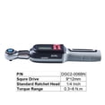 thumbnail image 2 of Digital Torque Wrench Interchangeable Head 1/4 3/8 1/2 Inch 0.3-135Nm, Accuracy ±2%, Preset Ratchet, Bike Car Repair Tool ,Easy Operate, 2 of 7