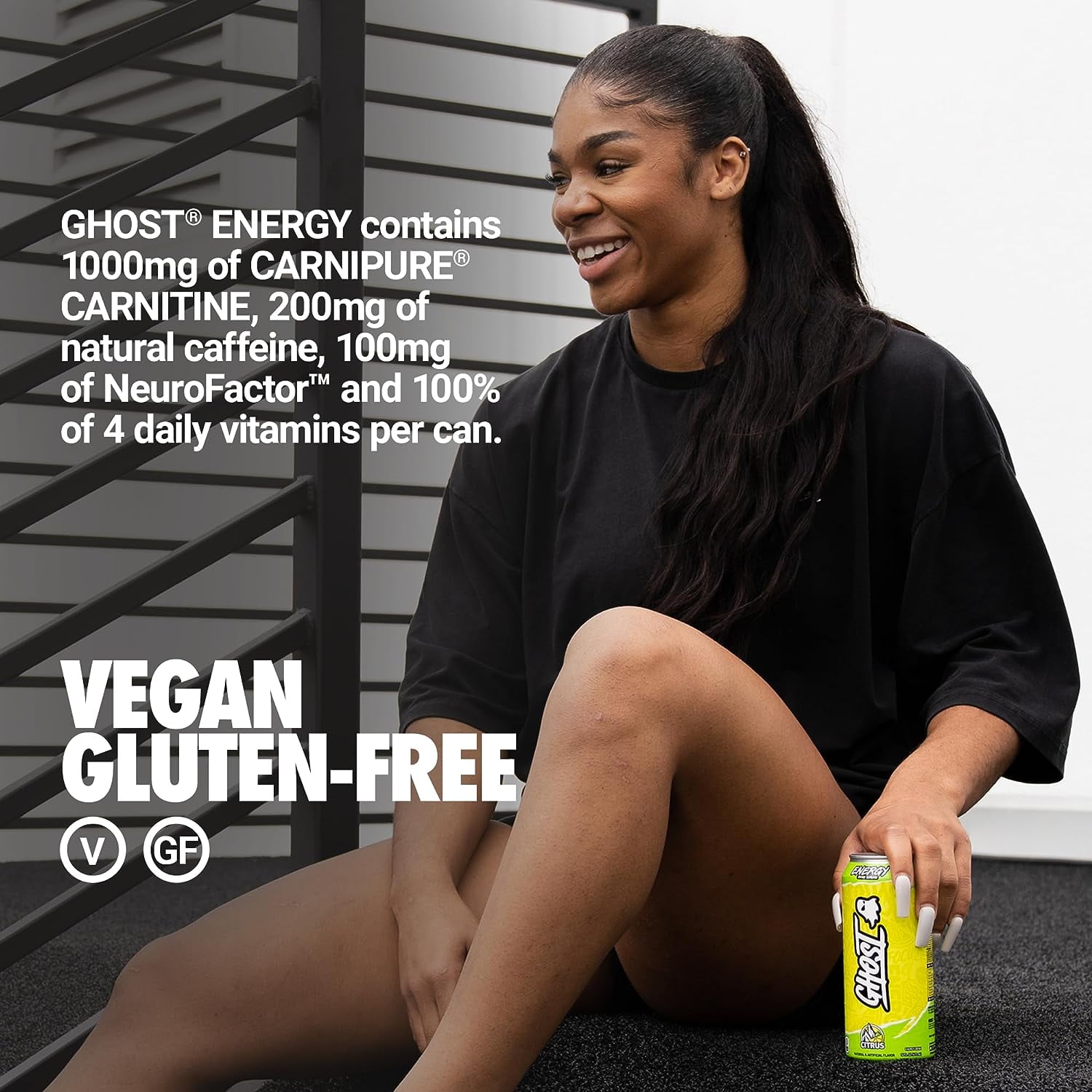 GHOST Zero Sugar Energy Drink, Citrus, 16 oz Can, 12 Pk