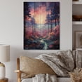 thumbnail image 2 of Designart "Winter Twilight Among Pine Trees III" Floral Print on Natural Pine Wood, 2 of 5
